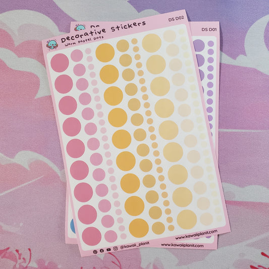 Decorative Pastel Dot Planner Stickers - (DS D01, D02)