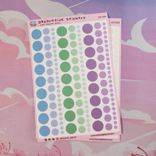 Decorative Pastel Dot Planner Stickers - (DS D01, D02)