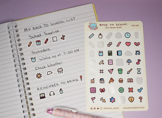 "Back to School" Mini Sticker Sheet - MSS 001